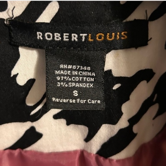 Robert Louis (Small) Black & White Houndstooth Patterned, Belted, Jacket/Blazer - Picture 3 of 9